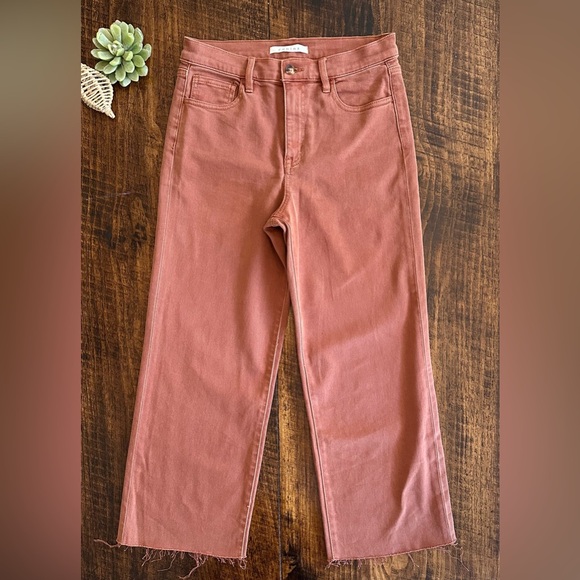 Eunina | Dawn Super High Rise Wide leg Crop Jeans, Color Rust, Size 29 - Picture 1 of 9